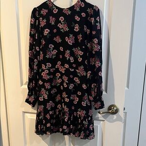 Yumi Kim Black Floral Long Sleeve Dress